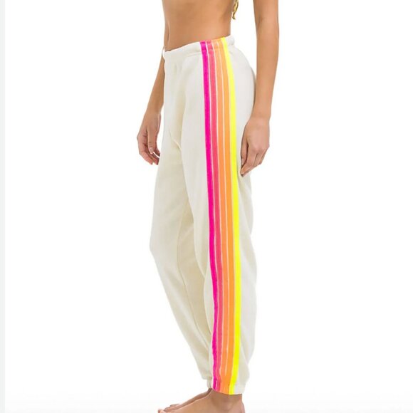 Aviator nation 5 stripe sweatpants new